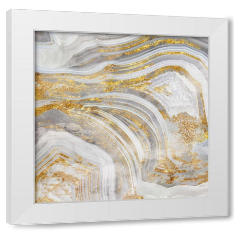 Agate Allure I White Modern Wood Framed Art Print by Nan