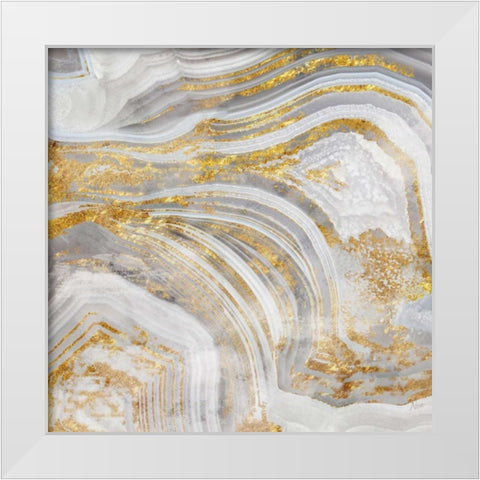 Agate Allure I White Modern Wood Framed Art Print by Nan