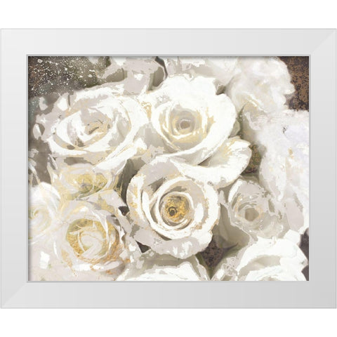 Gilded Roses II White Modern Wood Framed Art Print by Nan