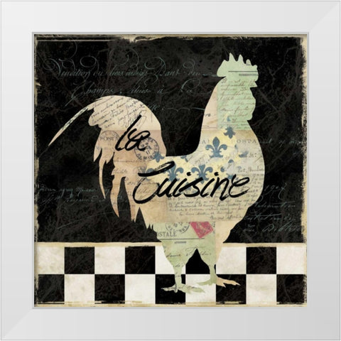 French Rooster White Modern Wood Framed Art Print by Robinson, Carol