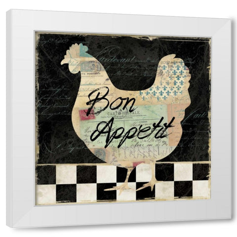 French Hen White Modern Wood Framed Art Print by Robinson, Carol