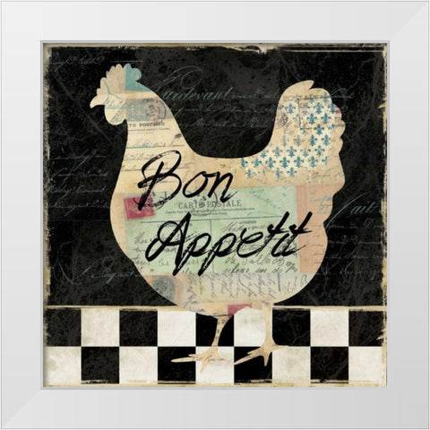 French Hen White Modern Wood Framed Art Print by Robinson, Carol