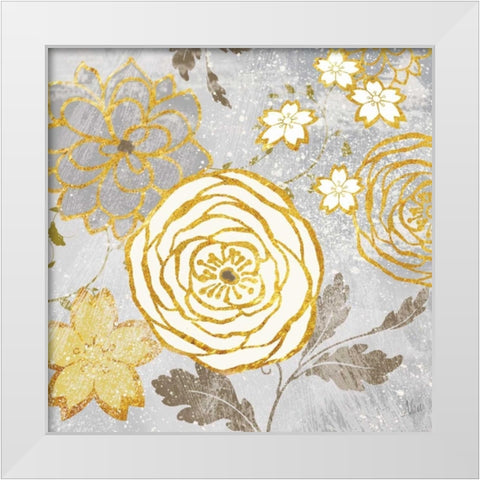 Fleurs Graphique II White Modern Wood Framed Art Print by Nan