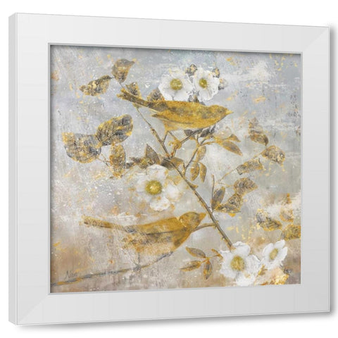 Aviary Garden I White Modern Wood Framed Art Print by Nan