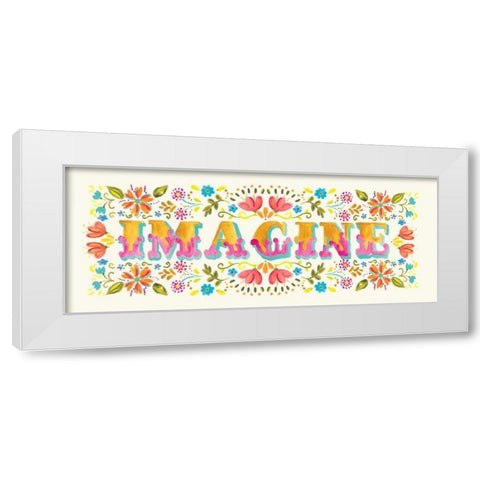 Imagine White Modern Wood Framed Art Print by Robinson, Carol