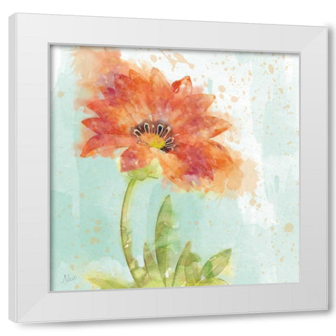 Splash of Summer I White Modern Wood Framed Art Print by Nan