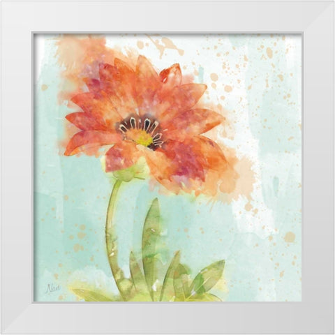 Splash of Summer I White Modern Wood Framed Art Print by Nan