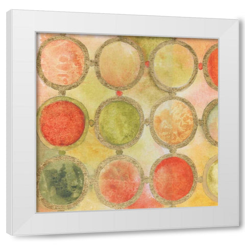 Circle Mosaic White Modern Wood Framed Art Print by Tava Studios