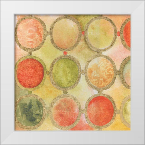 Circle Mosaic White Modern Wood Framed Art Print by Tava Studios