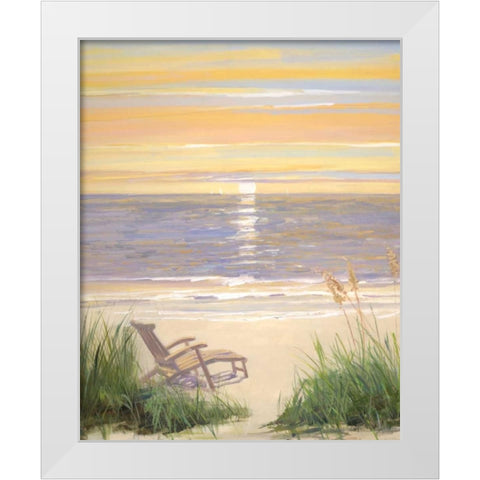 Beach at Sunset I White Modern Wood Framed Art Print by Swatland, Sally