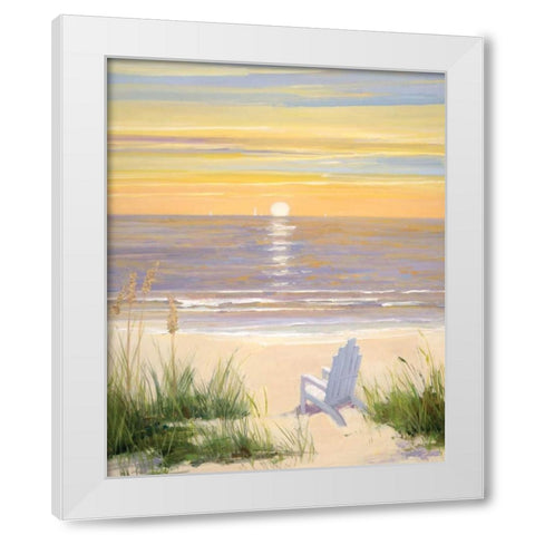 Beach at Sunset II White Modern Wood Framed Art Print by Swatland, Sally