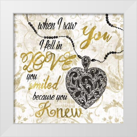 When I Saw You White Modern Wood Framed Art Print by Robinson, Carol