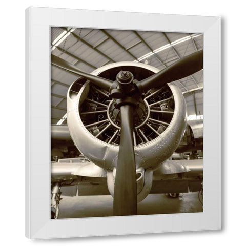 WWII Fighter White Modern Wood Framed Art Print by Bibikow, Walter