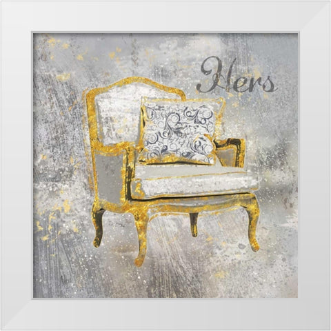 Hers White Modern Wood Framed Art Print by Nan