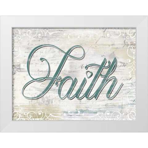 Shabby Chic Faith White Modern Wood Framed Art Print by Donovan, Kelly