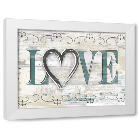 Shabby Chic Love White Modern Wood Framed Art Print by Donovan, Kelly