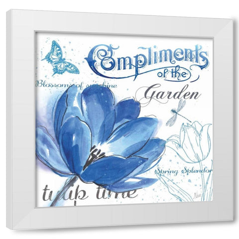 Garden Compliments White Modern Wood Framed Art Print by Nan