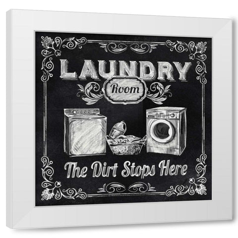 The Dirt Stops Here White Modern Wood Framed Art Print by Knutsen, Conrad