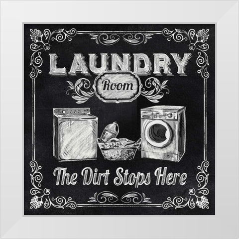 The Dirt Stops Here White Modern Wood Framed Art Print by Knutsen, Conrad