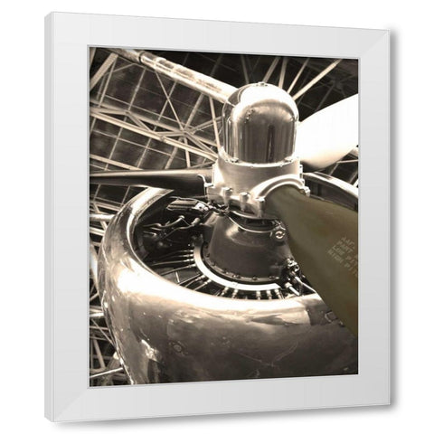 DC 4 Aircraft White Modern Wood Framed Art Print by Brack, Dennis