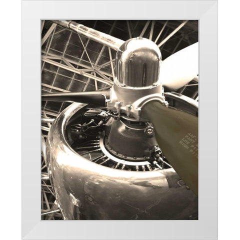 DC 4 Aircraft White Modern Wood Framed Art Print by Brack, Dennis