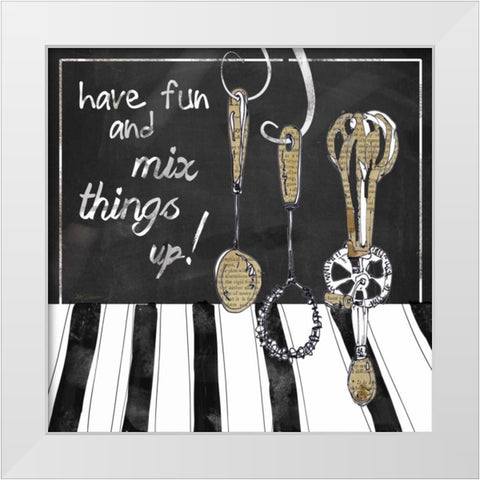 Mix Things Up White Modern Wood Framed Art Print by Robinson, Carol