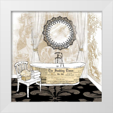 Soaking Times White Modern Wood Framed Art Print by Robinson, Carol