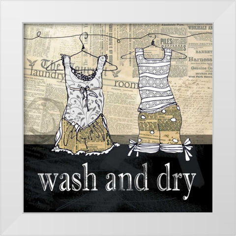 Wash and Dry White Modern Wood Framed Art Print by Robinson, Carol