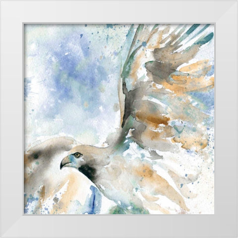 Hawk On Blue White Modern Wood Framed Art Print by Robinson, Carol