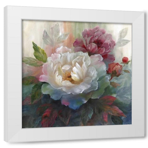 White Roses I White Modern Wood Framed Art Print by Nan