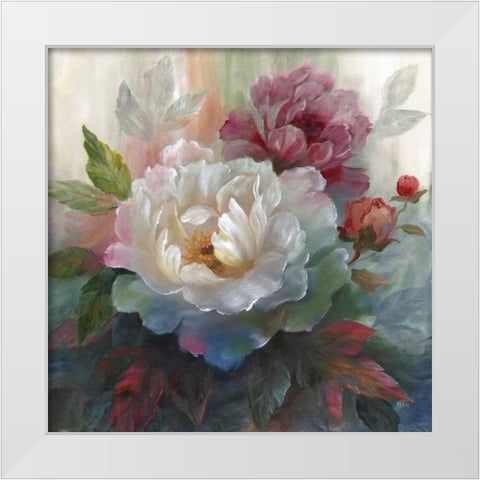 White Roses I White Modern Wood Framed Art Print by Nan