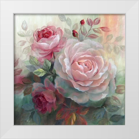 White Roses II White Modern Wood Framed Art Print by Nan