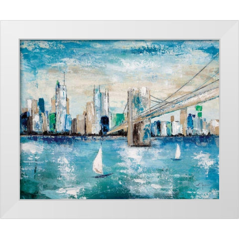 Catching The Wind White Modern Wood Framed Art Print by Tava Studios