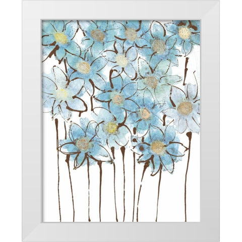 Soft Forget Me Nots White Modern Wood Framed Art Print by Jill, Susan