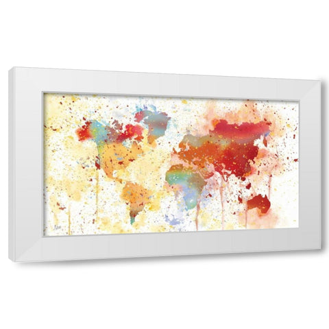 Traveled The World White Modern Wood Framed Art Print by Nan