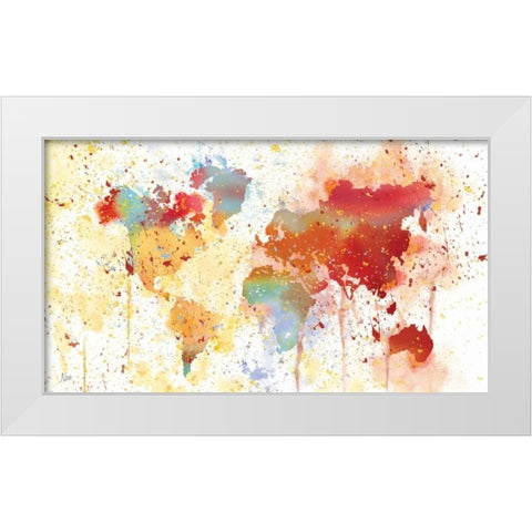 Traveled The World White Modern Wood Framed Art Print by Nan