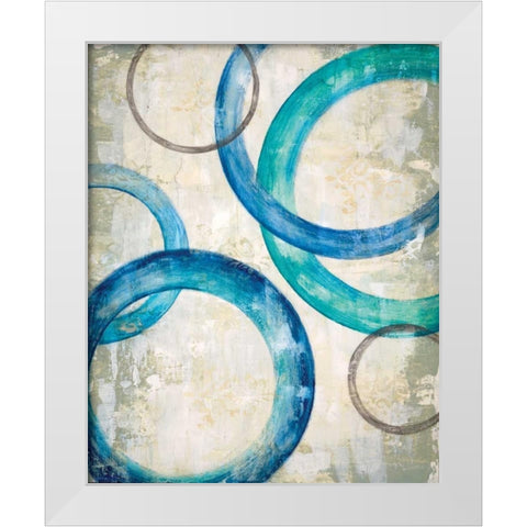 Winding Round White Modern Wood Framed Art Print by Tava Studios