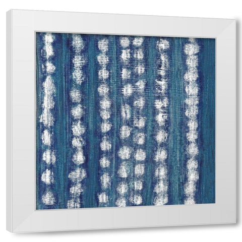 Shibori Blue I White Modern Wood Framed Art Print by Tava Studios