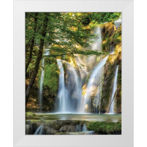 La Cascade White Modern Wood Framed Art Print by Van de Goor, Lars