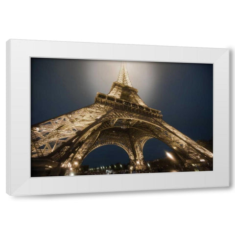 Eiffel Glow White Modern Wood Framed Art Print by Delimont, Danita