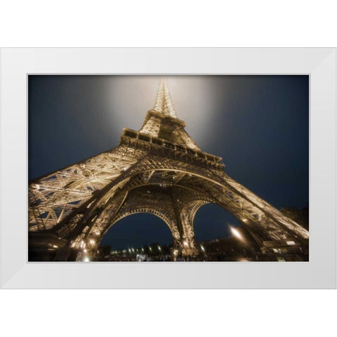 Eiffel Glow White Modern Wood Framed Art Print by Delimont, Danita