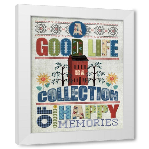 Happy Memories White Modern Wood Framed Art Print by Knutsen, Conrad