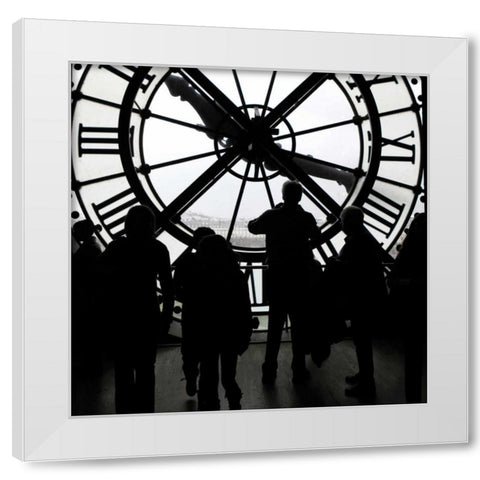 Silhouettes At Musee White Modern Wood Framed Art Print by Delimont, Danita