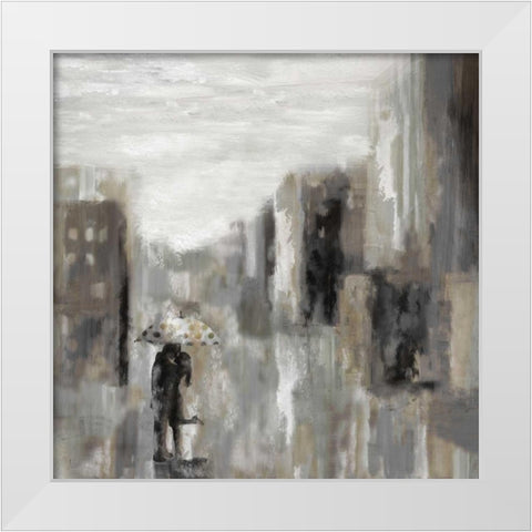 Rainy Weekend White Modern Wood Framed Art Print by Nan