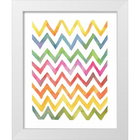 Chevron I White Modern Wood Framed Art Print by Troise Heidel, Theresa