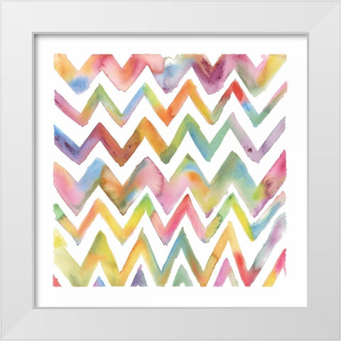 Chevron III White Modern Wood Framed Art Print by Troise Heidel, Theresa