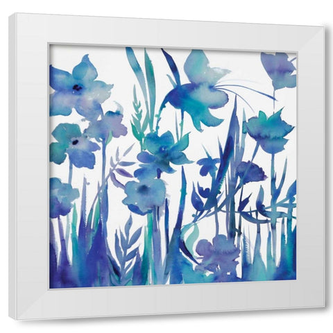Afternoon Indigo I White Modern Wood Framed Art Print by Troise Heidel, Theresa