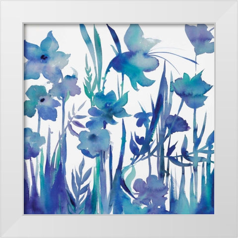 Afternoon Indigo I White Modern Wood Framed Art Print by Troise Heidel, Theresa