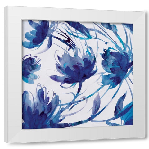 Indigo Swirl II White Modern Wood Framed Art Print by Troise Heidel, Theresa