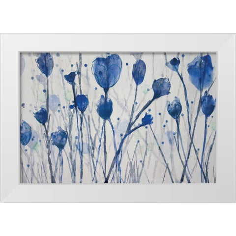 Blue Day Garden White Modern Wood Framed Art Print by Jill, Susan